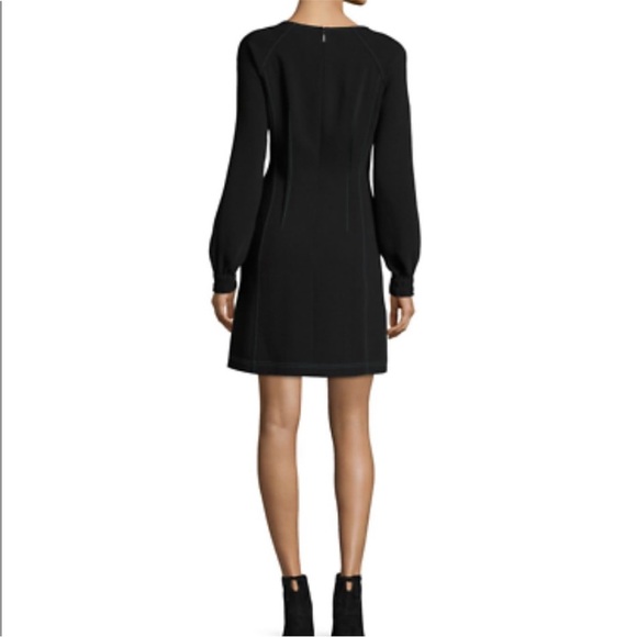 GREY JASON WU BLACK SHIFT CONTRAST STITCH DRESS - Picture 2 of 6